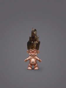 SMOKY QUARTZ CRYSTAL HAIRED ROSE GOLD TROLL