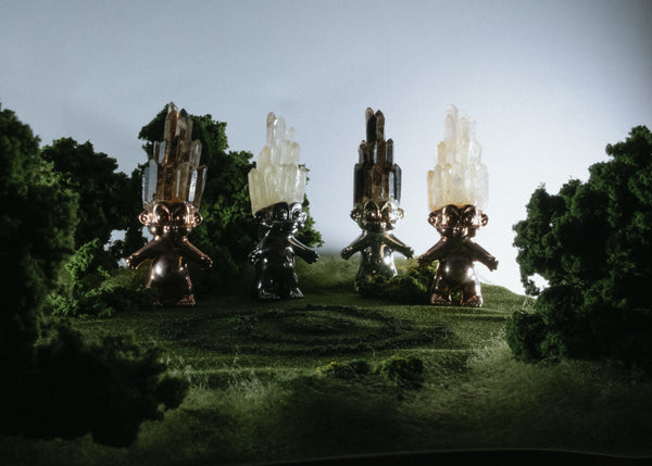 SMOKY QUARTZ CRYSTAL HAIRED SILVER TROLL