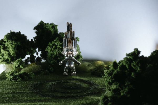 SMOKY QUARTZ CRYSTAL HAIRED SILVER TROLL