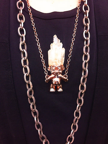 ROSE GOLD CRYSTAL TROLL NECKLACE